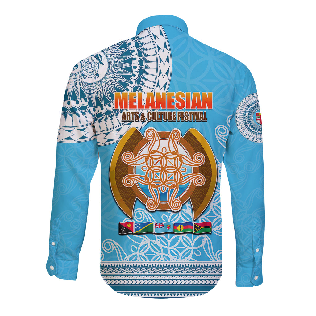 Fiji Long Sleeve Button Shirt Melanesian Festival 2023 LT6 - Wonder Print Shop