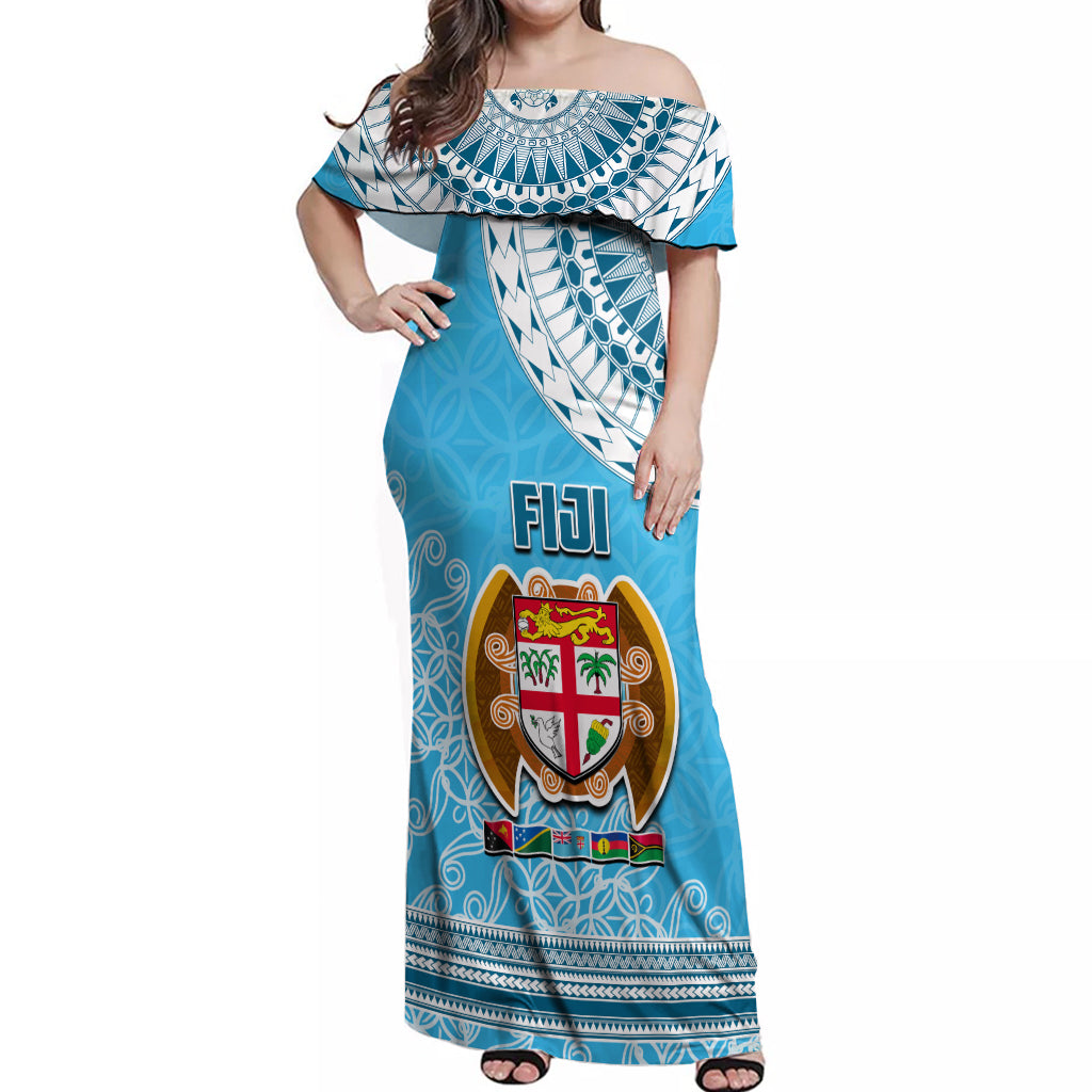 Fiji Off Shoulder Maxi Dress Melanesian Festival 2023 LT6 - Wonder Print Shop