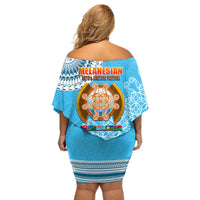 Fiji Off Shoulder Short Dress Melanesian Festival 2023 LT6 - Wonder Print Shop