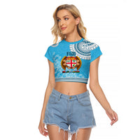 Fiji Raglan Cropped T Shirt Melanesian Festival 2023 LT6 - Wonder Print Shop