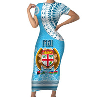 Fiji Short Sleeve Bodycon Dress Melanesian Festival 2023 LT6 - Wonder Print Shop