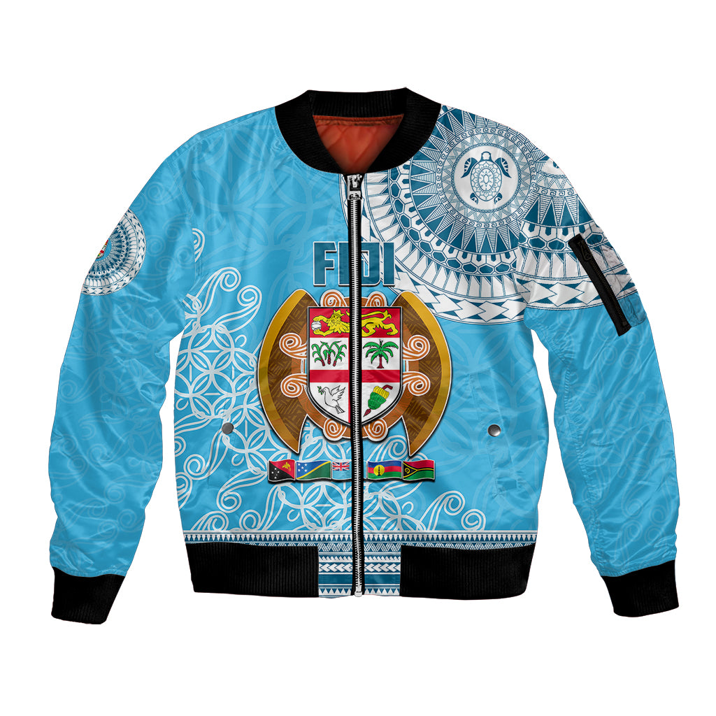Fiji Sleeve Zip Bomber Jacket Melanesian Festival 2023 LT6 - Wonder Print Shop