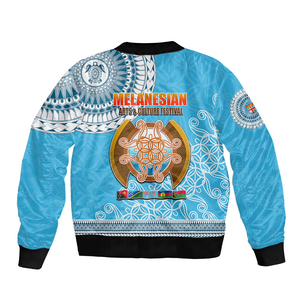 Fiji Sleeve Zip Bomber Jacket Melanesian Festival 2023 LT6 - Wonder Print Shop
