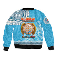 Fiji Sleeve Zip Bomber Jacket Melanesian Festival 2023 LT6 - Wonder Print Shop