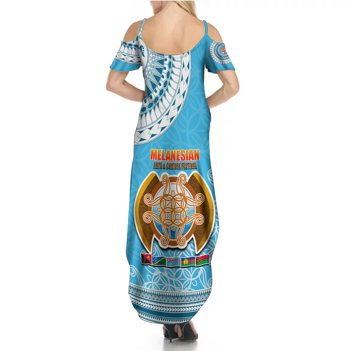Fiji Summer Maxi Dress Melanesian Festival 2023 LT6 - Wonder Print Shop