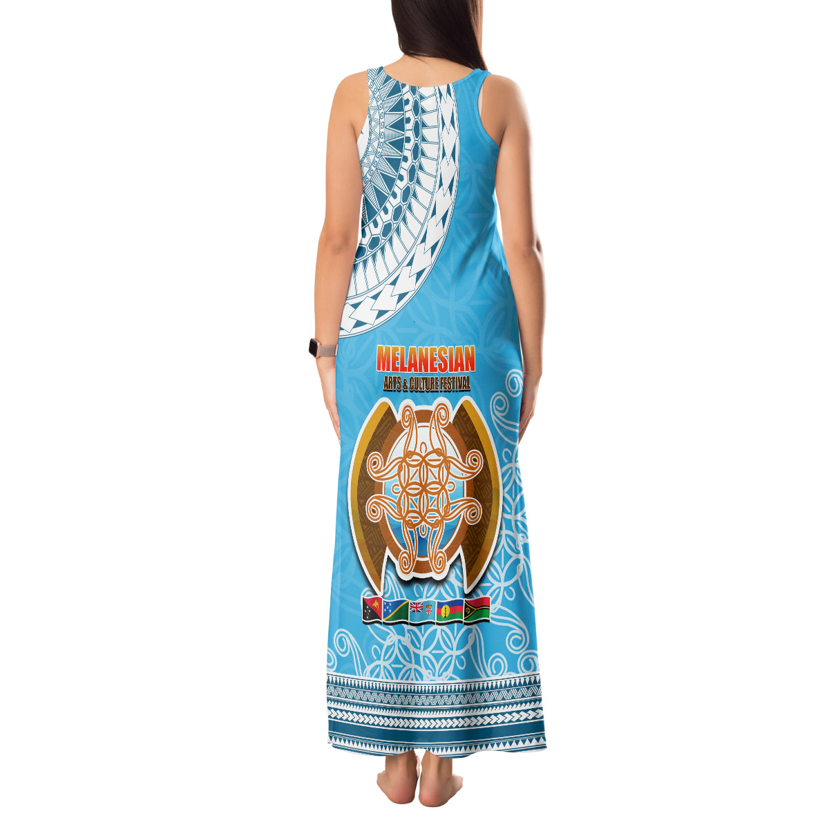 Fiji Tank Maxi Dress Melanesian Festival 2023 LT6 - Wonder Print Shop