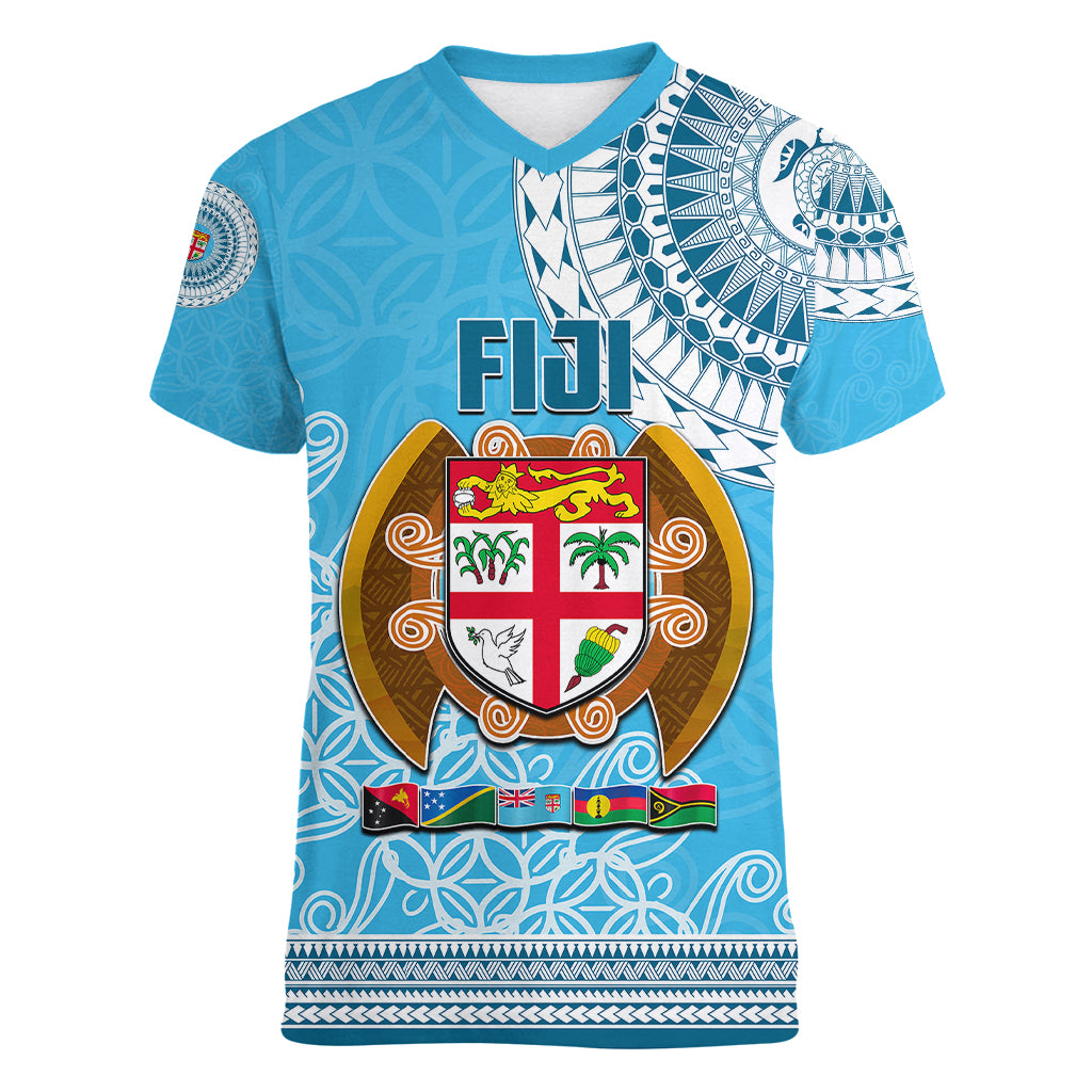 Fiji Women V Neck T Shirt Melanesian Festival 2023 LT6 - Wonder Print Shop