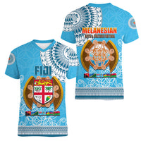 Fiji Women V Neck T Shirt Melanesian Festival 2023 LT6 - Wonder Print Shop