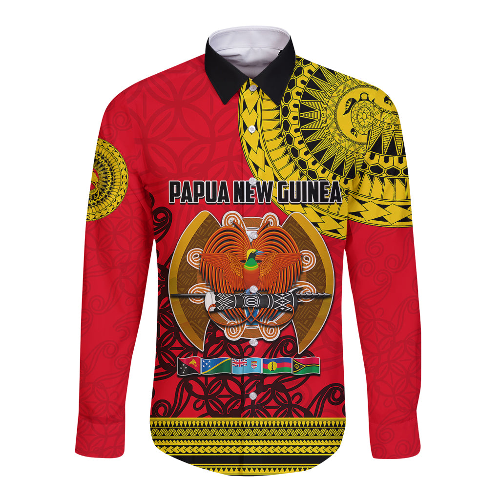 Papua New Guinea Long Sleeve Button Shirt Melanesian Festival 2023 LT6 - Wonder Print Shop