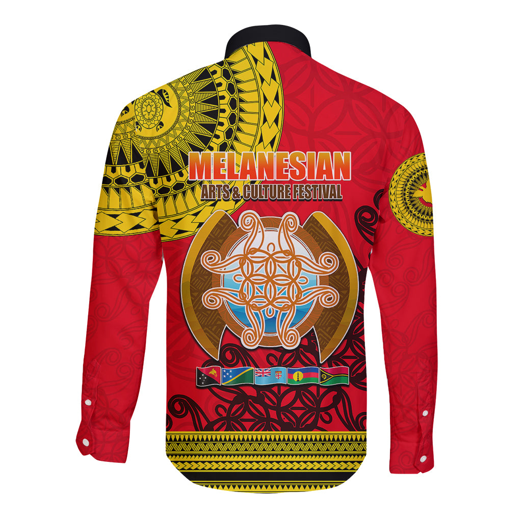 Papua New Guinea Long Sleeve Button Shirt Melanesian Festival 2023 LT6 - Wonder Print Shop