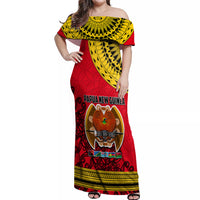 Papua New Guinea Off Shoulder Maxi Dress Melanesian Festival 2023 LT6 - Wonder Print Shop