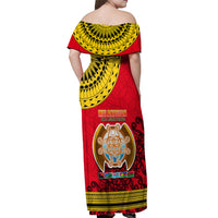 Papua New Guinea Off Shoulder Maxi Dress Melanesian Festival 2023 LT6 - Wonder Print Shop