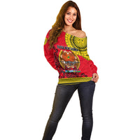 Papua New Guinea Off Shoulder Sweater Melanesian Festival 2023 LT6 - Wonder Print Shop