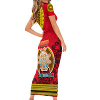 Papua New Guinea Short Sleeve Bodycon Dress Melanesian Festival 2023 LT6 - Wonder Print Shop