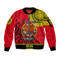Papua New Guinea Sleeve Zip Bomber Jacket Melanesian Festival 2023 LT6 - Wonder Print Shop