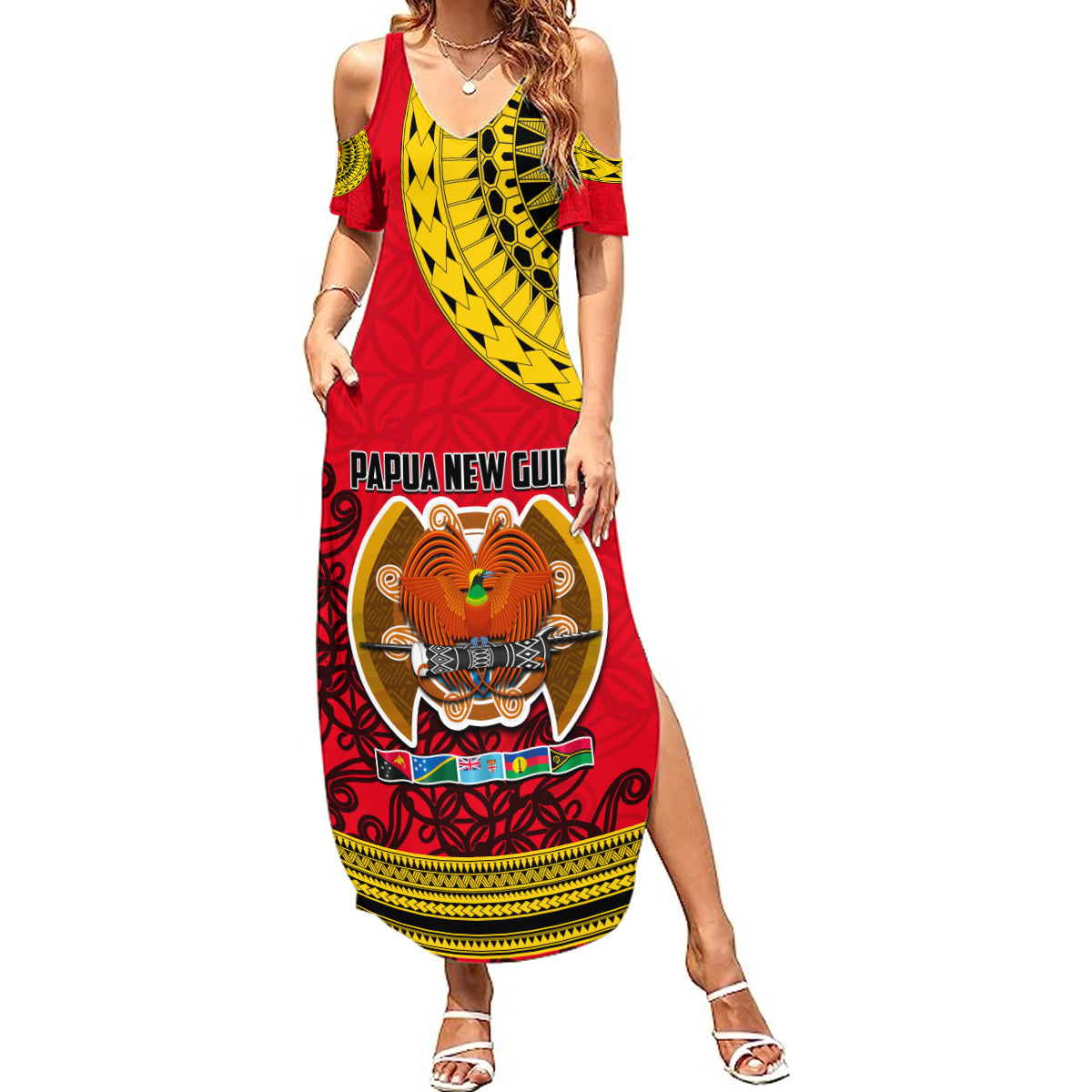 Papua New Guinea Summer Maxi Dress Melanesian Festival 2023 LT6 - Wonder Print Shop