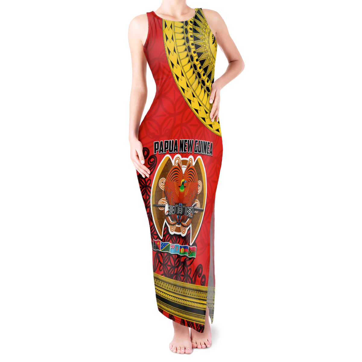 Papua New Guinea Tank Maxi Dress Melanesian Festival 2023 LT6 - Wonder Print Shop