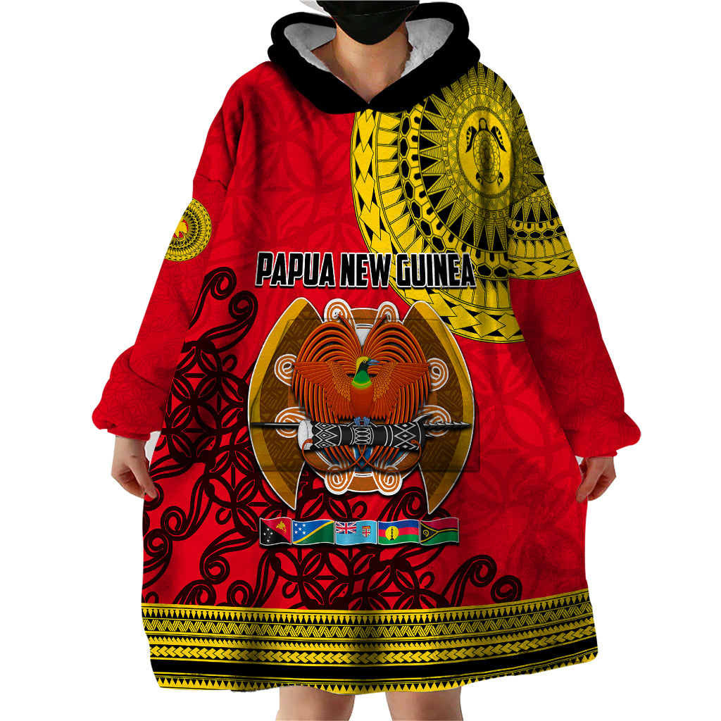 Papua New Guinea Wearable Blanket Hoodie Melanesian Festival 2023 LT6 - Wonder Print Shop