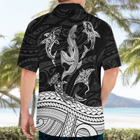 Polynesian Tribal Hawaiian Shirt with Sharks Tattoo White LT6 - Wonder Print Shop