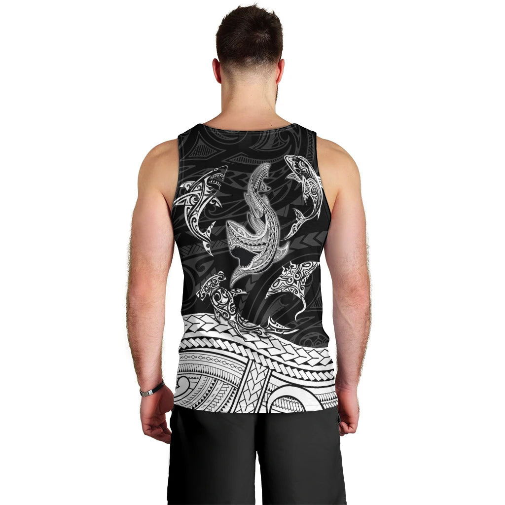 polynesian-tribal-men-tank-top-with-sharks-tattoo-white
