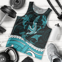 polynesian-tribal-men-tank-top-with-sharks-tattoo-green