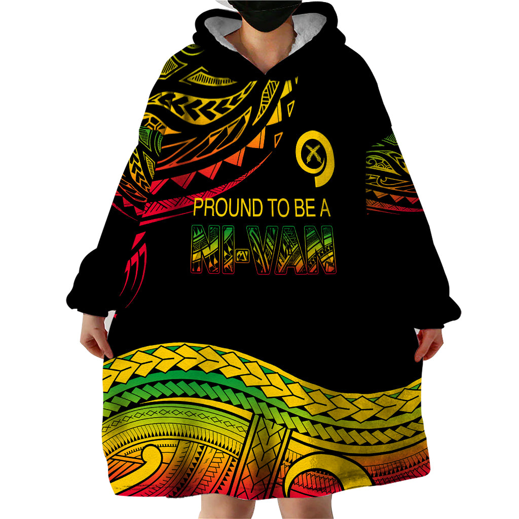 Custom Tribal Vanuatu Wearable Blanket Hoodie Pround To Be A Ni-Van LT6 - Wonder Print Shop