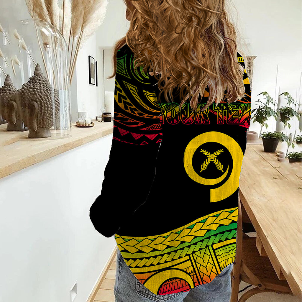 Custom Tribal Vanuatu Women Casual Shirt Pround To Be A Ni-Van LT6 - Wonder Print Shop