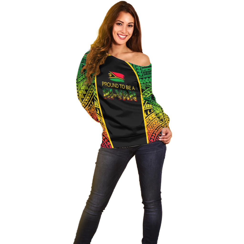 Custom Vanuatu Off Shoulder Sweater Pround To Be A Ni-Van LT6 - Wonder Print Shop