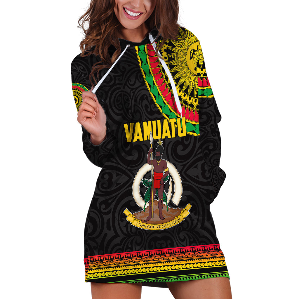 Custom Vanuatu Hoodie Dress Polynesia Circle LT6 - Wonder Print Shop