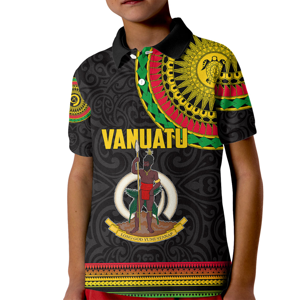 Custom Vanuatu Kid Polo Shirt Polynesia Circle LT6 - Wonder Print Shop