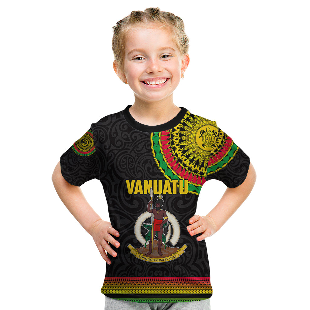 Custom Vanuatu Kid T Shirt Polynesia Circle LT6 - Wonder Print Shop