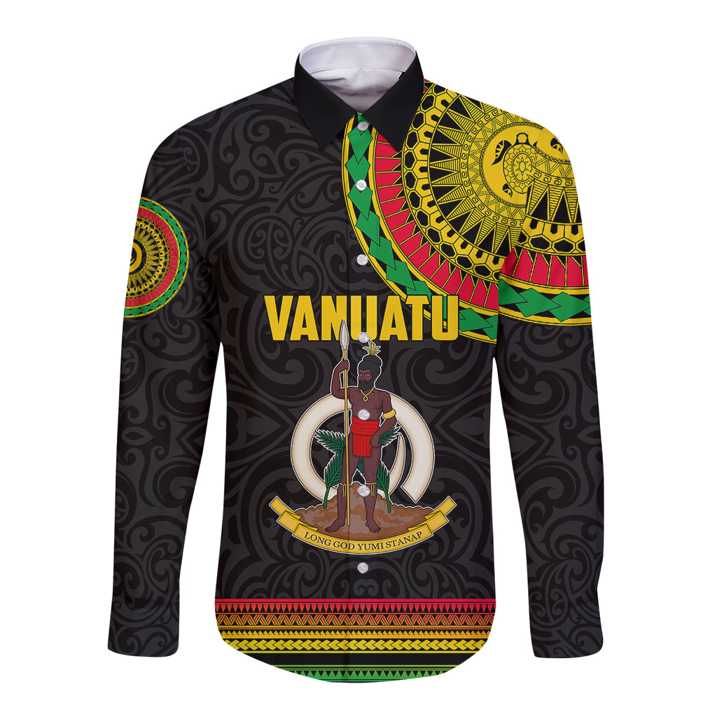 Custom Vanuatu Long Sleeve Button Shirt Polynesia Circle LT6 - Wonder Print Shop