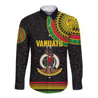 Custom Vanuatu Long Sleeve Button Shirt Polynesia Circle LT6 - Wonder Print Shop