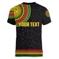 Custom Vanuatu Women V Neck T Shirt Polynesia Circle LT6 - Wonder Print Shop