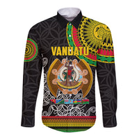 Vanuatu Long Sleeve Button Shirt Melanesian Festival LT6 - Wonder Print Shop