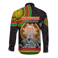 Vanuatu Long Sleeve Button Shirt Melanesian Festival LT6 - Wonder Print Shop