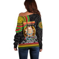 Vanuatu Off Shoulder Sweater Melanesian Festival LT6 - Wonder Print Shop