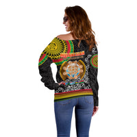 Vanuatu Off Shoulder Sweater Melanesian Festival LT6 - Wonder Print Shop