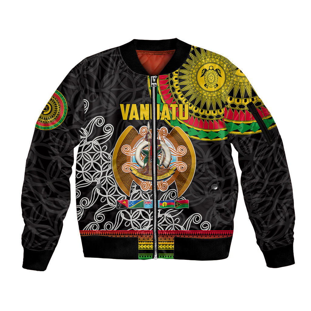 Vanuatu Sleeve Zip Bomber Jacket Melanesian Festival LT6 - Wonder Print Shop