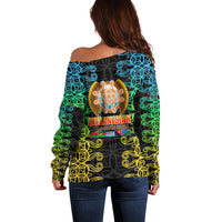 Melanesian Festival 2023 Off Shoulder Sweater Tribal Patterns LT6 - Wonder Print Shop