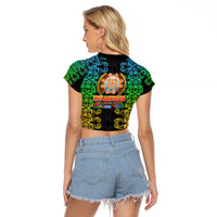 Melanesian Festival 2023 Raglan Cropped T Shirt Tribal Patterns LT6 - Wonder Print Shop