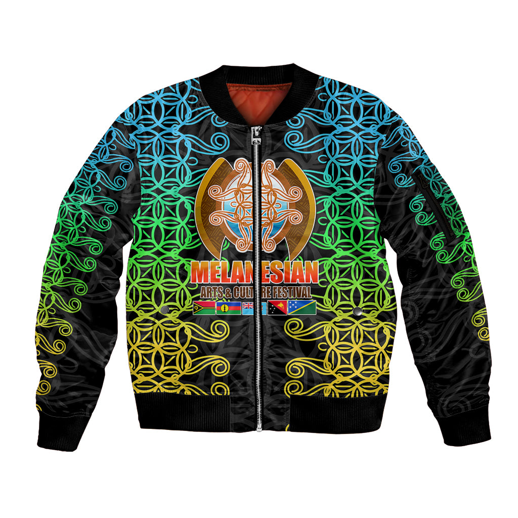 Melanesian Festival 2023 Sleeve Zip Bomber Jacket Tribal Patterns LT6 - Wonder Print Shop