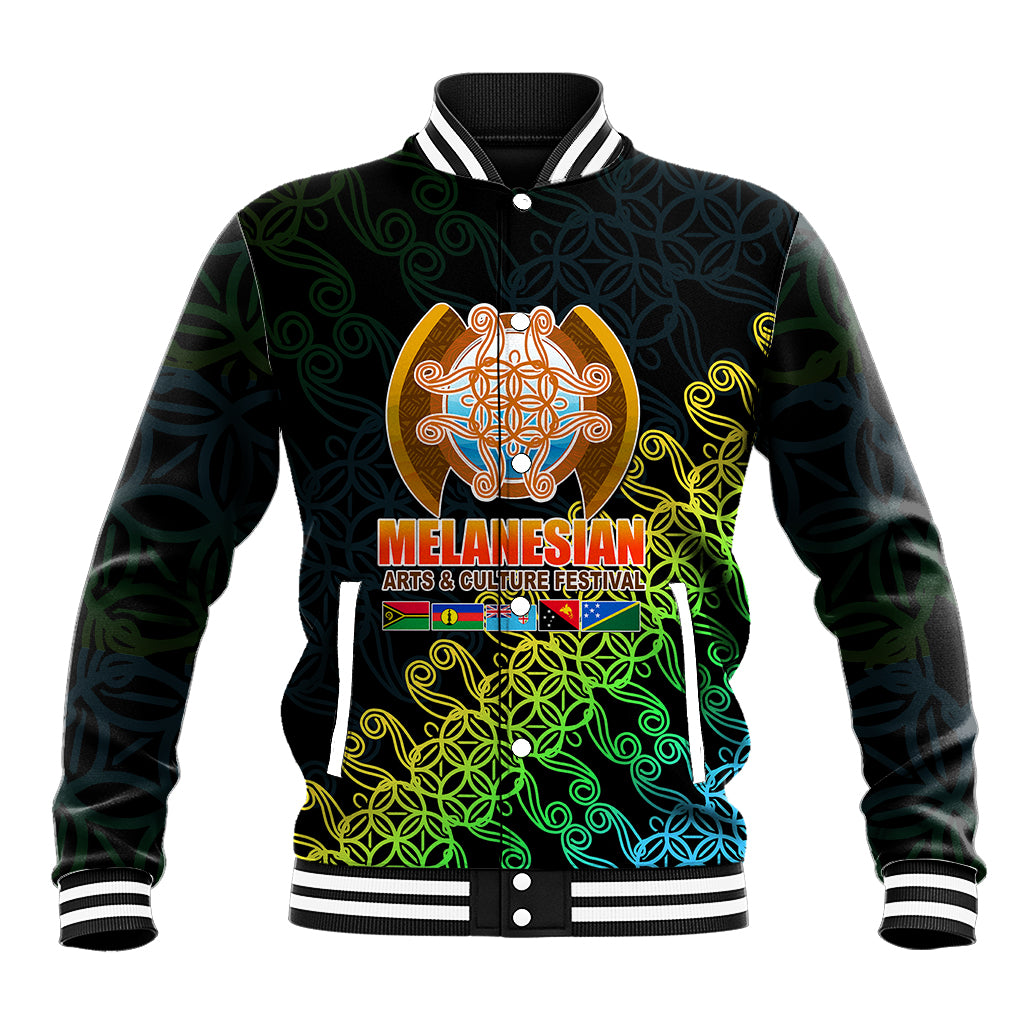 Melanesian Festival 2023 Baseball Jacket Fest'Napuan Black Style LT6 - Wonder Print Shop