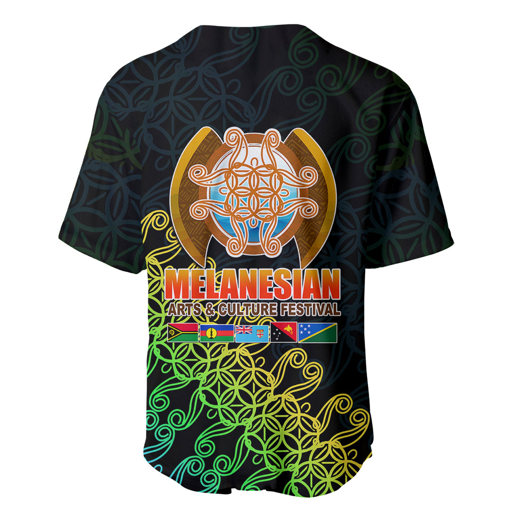 Melanesian Festival 2023 Baseball Jersey Fest'Napuan Black Style LT6 - Wonder Print Shop