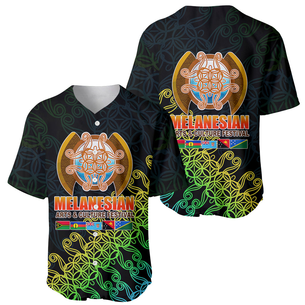 Melanesian Festival 2023 Baseball Jersey Fest'Napuan Black Style LT6 - Wonder Print Shop