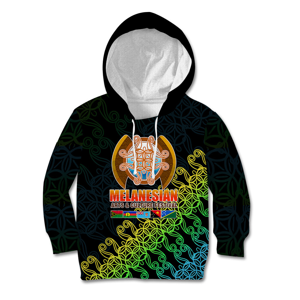 Melanesian Festival 2023 Kid Hoodie Fest'Napuan Black Style LT6 - Wonder Print Shop