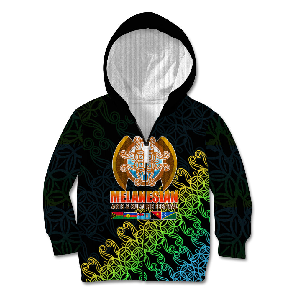 Melanesian Festival 2023 Kid Hoodie Fest'Napuan Black Style LT6 - Wonder Print Shop