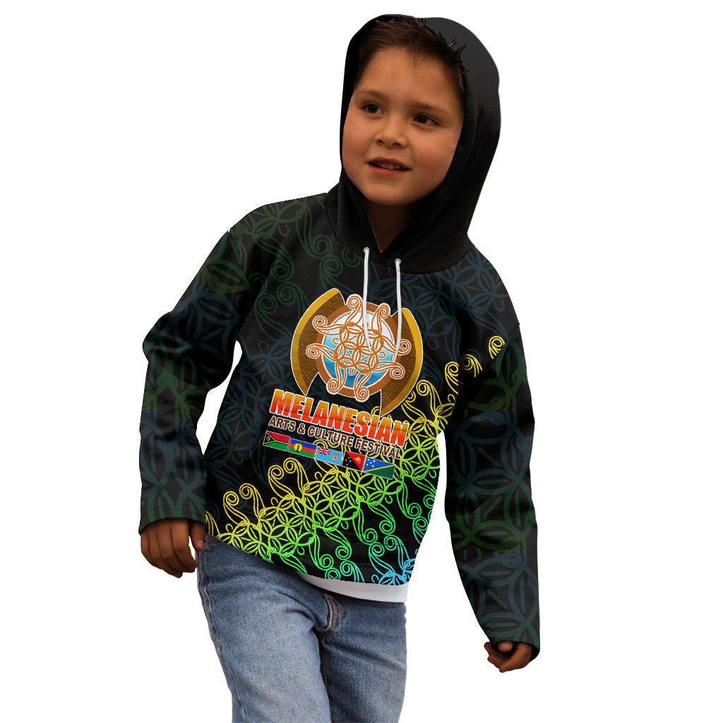 Melanesian Festival 2023 Kid Hoodie Fest'Napuan Black Style LT6 - Wonder Print Shop
