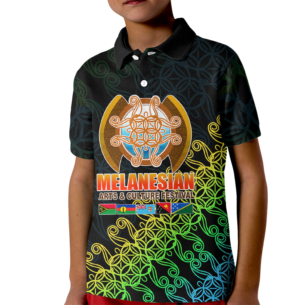 Melanesian Festival 2023 Kid Polo Shirt Fest'Napuan Black Style LT6 - Wonder Print Shop
