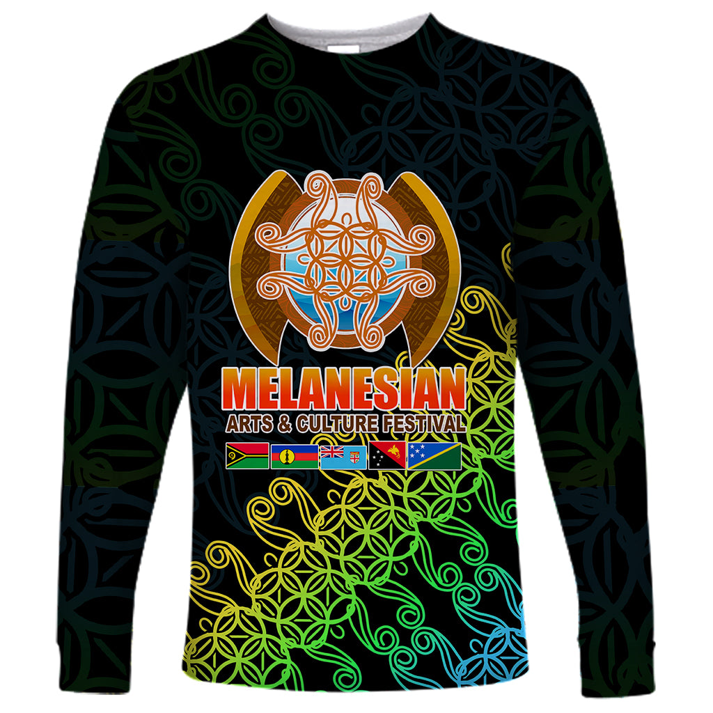 Melanesian Festival 2023 Long Sleeve Shirt Fest'Napuan Black Style LT6 - Wonder Print Shop